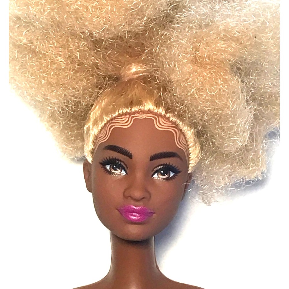 Nude Barbie 2016 Fashionistas #180 African American Blonde Afro Tall HBV14 Doll